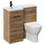 Napoli Combination Tobacco Oak 900mm Vanity Unit Toilet Suite with Left Hand L Shaped 1 Tap Hole Round Basin and Single Door with Matt Black Handle Left Hand View