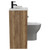 Napoli Combination Tobacco Oak 900mm Vanity Unit Toilet Suite with Left Hand L Shaped 1 Tap Hole Round Basin and Single Door with Matt Black Handle Side View