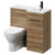 Napoli Combination Tobacco Oak 900mm Vanity Unit Toilet Suite with Right Hand L Shaped 1 Tap Hole Round Basin and Single Door with Matt Black Handle Right Hand View