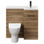 Napoli Combination Tobacco Oak 900mm Vanity Unit Toilet Suite with Right Hand L Shaped 1 Tap Hole Round Basin and Single Door with Matt Black Handle Front View