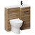 Napoli Combination Tobacco Oak 900mm Vanity Unit Toilet Suite with Right Hand L Shaped 1 Tap Hole Round Basin and Single Door with Matt Black Handle Left Hand View