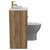 Napoli Combination Tobacco Oak 900mm Vanity Unit Toilet Suite with Left Hand L Shaped 1 Tap Hole Round Basin and Single Door with Brushed Brass Handle Side View