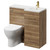 Napoli Combination Tobacco Oak 900mm Vanity Unit Toilet Suite with Right Hand L Shaped 1 Tap Hole Round Basin and Single Door with Brushed Brass Handle Right Hand View