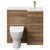Napoli Combination Tobacco Oak 900mm Vanity Unit Toilet Suite with Right Hand L Shaped 1 Tap Hole Round Basin and Single Door with Brushed Brass Handle Front View