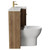 Napoli Combination Tobacco Oak 900mm Vanity Unit Toilet Suite with Right Hand L Shaped 1 Tap Hole Round Basin and Single Door with Brushed Brass Handle Side View