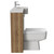 Napoli Combination Tobacco Oak 1000mm Vanity Unit Toilet Suite with Right Hand Round Semi Recessed 1 Tap Hole Basin and 2 Doors with Chrome Handles Side View