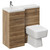 Napoli Combination Tobacco Oak 900mm Vanity Unit Toilet Suite with Left Hand L Shaped 1 Tap Hole Basin and Single Door with Chrome Handle Left Hand View