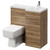 Napoli Combination Tobacco Oak 900mm Vanity Unit Toilet Suite with Right Hand L Shaped 1 Tap Hole Basin and Single Door with Chrome Handle Right Hand View