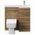 Napoli Combination Tobacco Oak 900mm Vanity Unit Toilet Suite with Right Hand L Shaped 1 Tap Hole Basin and Single Door with Chrome Handle Front View