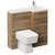 Napoli Combination Tobacco Oak 900mm Vanity Unit Toilet Suite with Right Hand L Shaped 1 Tap Hole Basin and Single Door with Chrome Handle Left Hand View