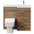 Napoli Combination Tobacco Oak 1000mm Vanity Unit Toilet Suite with Right Hand L Shaped 1 Tap Hole Basin and 2 Doors with Chrome Handles Front View
