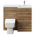 Napoli Combination Tobacco Oak 1000mm Vanity Unit Toilet Suite with Right Hand L Shaped 1 Tap Hole Basin and 2 Drawers with Chrome Handles Front View
