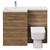 Napoli Combination Tobacco Oak 1100mm Vanity Unit Toilet Suite with Left Hand L Shaped 1 Tap Hole Basin and 2 Drawers with Chrome Handles Front View
