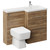 Napoli Combination Tobacco Oak 1100mm Vanity Unit Toilet Suite with Right Hand L Shaped 1 Tap Hole Basin and 2 Drawers with Chrome Handles Left Hand View