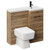 Napoli Combination Tobacco Oak 900mm Vanity Unit Toilet Suite with Right Hand L Shaped 1 Tap Hole Basin and Single Door with Matt Black Handle Left Hand View
