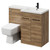 Napoli Combination Tobacco Oak 1100mm Vanity Unit Toilet Suite with Right Hand L Shaped 1 Tap Hole Basin and 2 Doors with Matt Black Handles Right Hand View