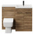 Napoli Combination Tobacco Oak 1100mm Vanity Unit Toilet Suite with Right Hand L Shaped 1 Tap Hole Basin and 2 Doors with Matt Black Handles Front View