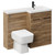 Napoli Combination Tobacco Oak 1100mm Vanity Unit Toilet Suite with Right Hand L Shaped 1 Tap Hole Basin and 2 Doors with Matt Black Handles Left Hand View