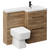 Napoli Combination Tobacco Oak 1100mm Vanity Unit Toilet Suite with Right Hand L Shaped 1 Tap Hole Basin and 2 Drawers with Matt Black Handles Left Hand View