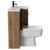Napoli Combination Tobacco Oak 1100mm Vanity Unit Toilet Suite with Right Hand L Shaped 1 Tap Hole Basin and 2 Drawers with Matt Black Handles Side View