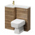 Napoli Combination Tobacco Oak 900mm Vanity Unit Toilet Suite with Left Hand L Shaped 1 Tap Hole Basin and Single Door with Brushed Brass Handle Right Hand View