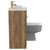 Napoli Combination Tobacco Oak 900mm Vanity Unit Toilet Suite with Left Hand L Shaped 1 Tap Hole Basin and Single Door with Brushed Brass Handle Side View