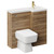 Napoli Combination Tobacco Oak 900mm Vanity Unit Toilet Suite with Right Hand L Shaped 1 Tap Hole Basin and Single Door with Brushed Brass Handle Left Hand View