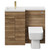 Napoli Combination Tobacco Oak 1000mm Vanity Unit Toilet Suite with Left Hand L Shaped 1 Tap Hole Basin and 2 Doors with Brushed Brass Handles Front View