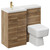 Napoli Combination Tobacco Oak 1000mm Vanity Unit Toilet Suite with Left Hand L Shaped 1 Tap Hole Basin and 2 Doors with Brushed Brass Handles Left Hand View