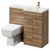 Napoli Combination Tobacco Oak 1000mm Vanity Unit Toilet Suite with Right Hand L Shaped 1 Tap Hole Basin and 2 Doors with Brushed Brass Handles Right Hand View