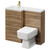 Napoli Combination Tobacco Oak 1000mm Vanity Unit Toilet Suite with Left Hand L Shaped 1 Tap Hole Basin and 2 Drawers with Brushed Brass Handles Right Hand View