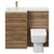 Napoli Combination Tobacco Oak 1000mm Vanity Unit Toilet Suite with Left Hand L Shaped 1 Tap Hole Basin and 2 Drawers with Brushed Brass Handles Front View