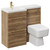 Napoli Combination Tobacco Oak 1000mm Vanity Unit Toilet Suite with Left Hand L Shaped 1 Tap Hole Basin and 2 Drawers with Brushed Brass Handles Left Hand View