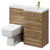 Napoli Combination Tobacco Oak 1000mm Vanity Unit Toilet Suite with Right Hand L Shaped 1 Tap Hole Basin and 2 Drawers with Brushed Brass Handles Right Hand View
