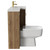 Napoli Combination Tobacco Oak 1000mm Vanity Unit Toilet Suite with Right Hand L Shaped 1 Tap Hole Basin and 2 Drawers with Brushed Brass Handles Side View