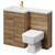 Napoli Combination Tobacco Oak 1100mm Vanity Unit Toilet Suite with Left Hand L Shaped 1 Tap Hole Basin and 2 Doors with Brushed Brass Handles Right Hand View