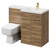 Napoli Combination Tobacco Oak 1100mm Vanity Unit Toilet Suite with Right Hand L Shaped 1 Tap Hole Basin and 2 Doors with Brushed Brass Handles Right Hand View