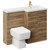 Napoli Combination Tobacco Oak 1100mm Vanity Unit Toilet Suite with Right Hand L Shaped 1 Tap Hole Basin and 2 Doors with Brushed Brass Handles Left Hand View