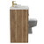 Napoli Combination Tobacco Oak 1100mm Vanity Unit Toilet Suite with Left Hand L Shaped 1 Tap Hole Basin and 2 Drawers with Brushed Brass Handles Side View