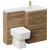 Napoli Combination Tobacco Oak 1100mm Vanity Unit Toilet Suite with Right Hand L Shaped 1 Tap Hole Basin and 2 Drawers with Brushed Brass Handles Left Hand View