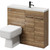 Napoli Combination Tobacco Oak 1000mm Vanity Unit Toilet Suite with Slimline 1 Tap Hole Basin and 2 Doors with Gunmetal Grey Handles Right Hand View
