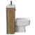 Napoli Combination Tobacco Oak 1000mm Vanity Unit Toilet Suite with Slimline 1 Tap Hole Basin and 2 Doors with Gunmetal Grey Handles Side View