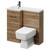 Napoli Combination Tobacco Oak 900mm Vanity Unit Toilet Suite with Left Hand L Shaped 1 Tap Hole Basin and Single Door with Gunmetal Grey Handle Right Hand View