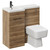 Napoli Combination Tobacco Oak 900mm Vanity Unit Toilet Suite with Left Hand L Shaped 1 Tap Hole Basin and Single Door with Gunmetal Grey Handle Left Hand View
