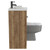 Napoli Combination Tobacco Oak 900mm Vanity Unit Toilet Suite with Left Hand L Shaped 1 Tap Hole Basin and Single Door with Gunmetal Grey Handle Side View
