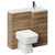 Napoli Combination Tobacco Oak 900mm Vanity Unit Toilet Suite with Right Hand L Shaped 1 Tap Hole Basin and Single Door with Gunmetal Grey Handle Left Hand View