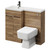 Napoli Combination Tobacco Oak 1000mm Vanity Unit Toilet Suite with Left Hand L Shaped 1 Tap Hole Basin and 2 Doors with Gunmetal Grey Handles Right Hand View