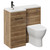 Napoli Combination Tobacco Oak 900mm Vanity Unit Toilet Suite with Left Hand L Shaped 1 Tap Hole Round Basin and Single Door with Gunmetal Grey Handle Left Hand View