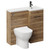 Napoli Combination Tobacco Oak 900mm Vanity Unit Toilet Suite with Right Hand L Shaped 1 Tap Hole Round Basin and Single Door with Gunmetal Grey Handle Left Hand View