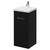 Napoli Matt Black 400mm Floor Standing Vanity Unit with 1 Tap Hole Glide Basin and Single Door with Chrome Handle Right Hand View